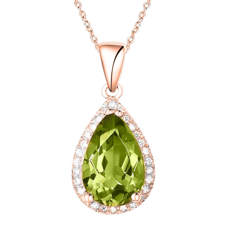 Peridot rose store gold necklace