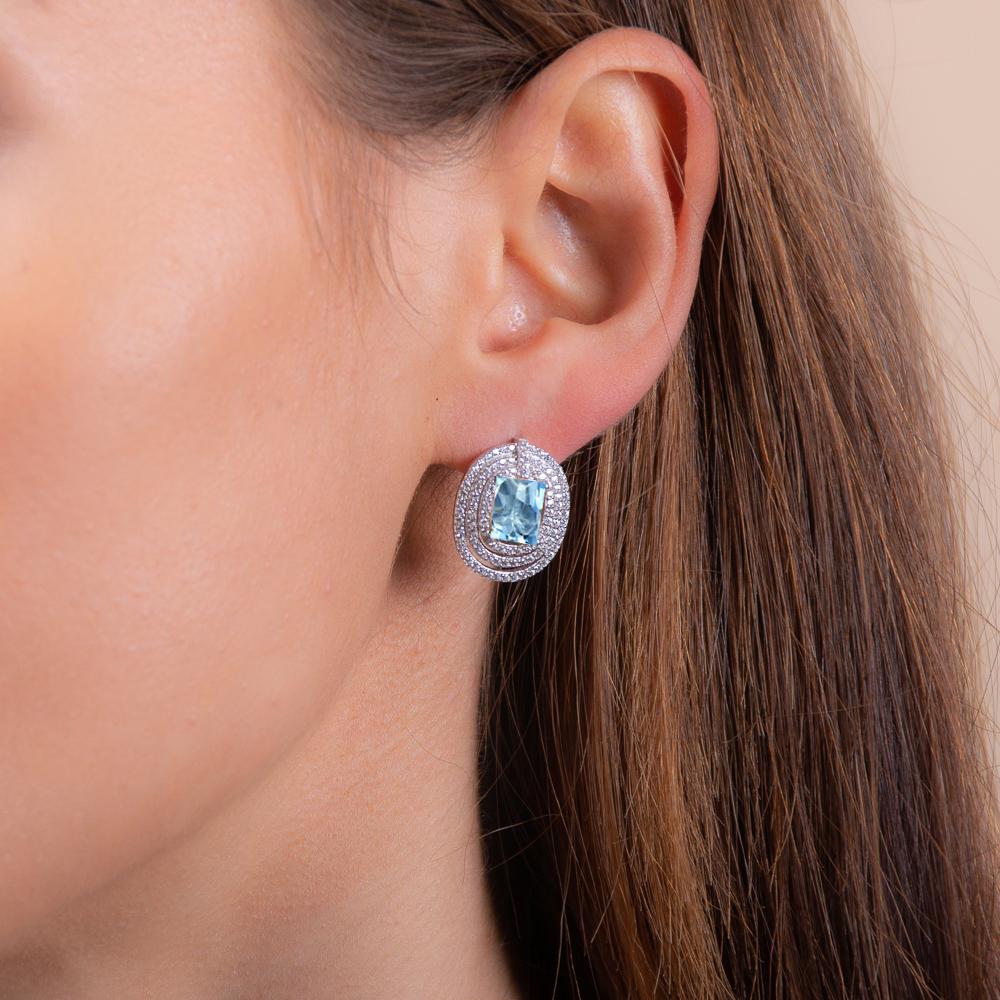 Light blue hot sale topaz earrings