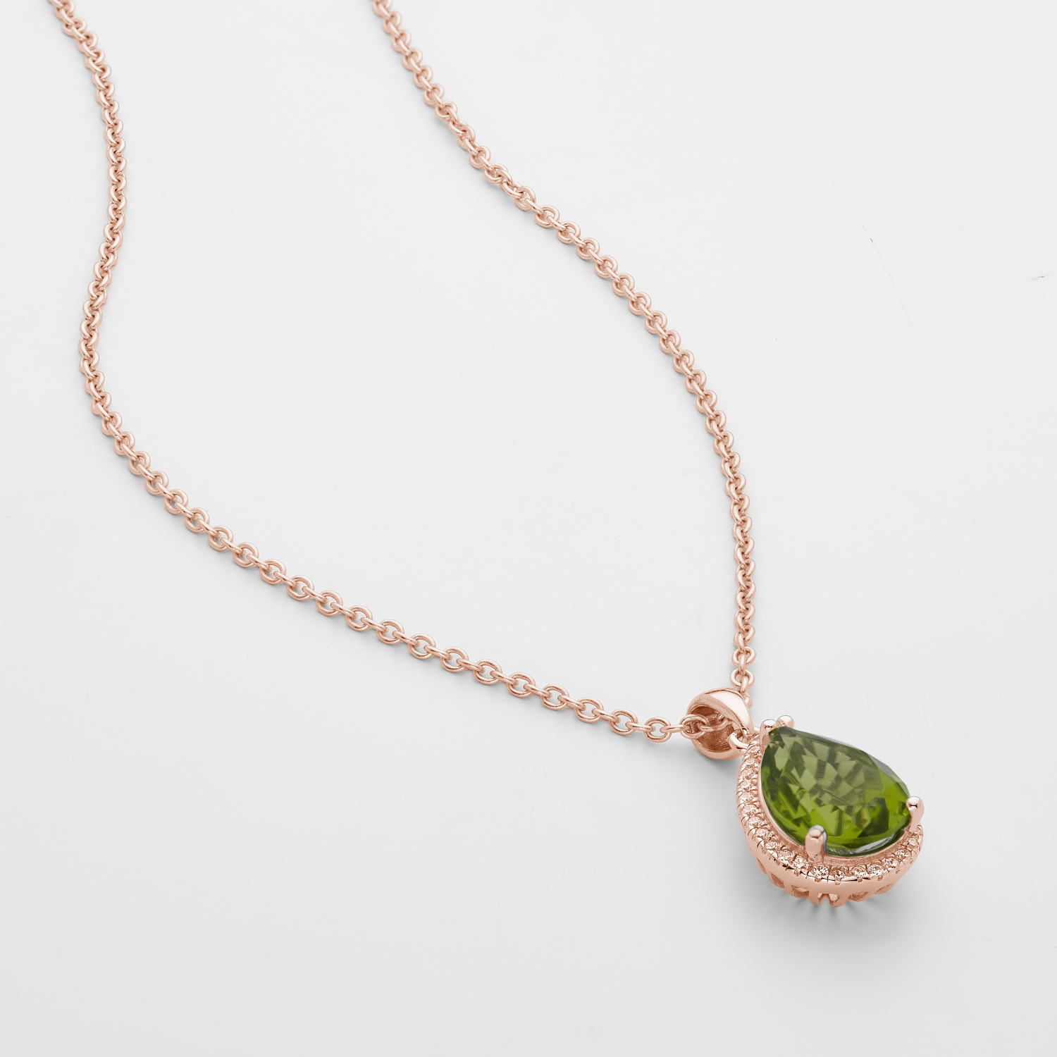 Luscious Peridot Rose Gold Necklace