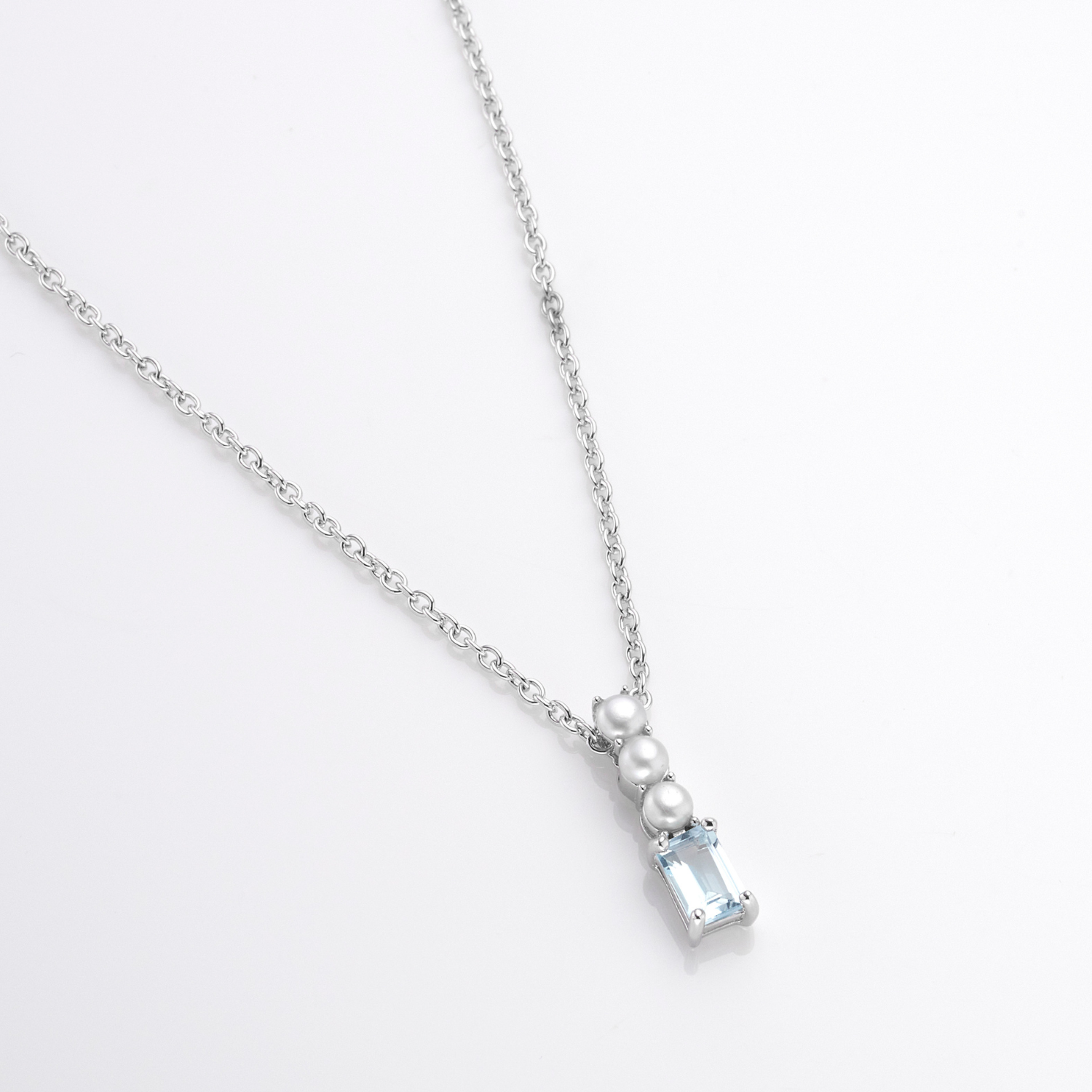  Pearl Drop Blue Topaz Necklace